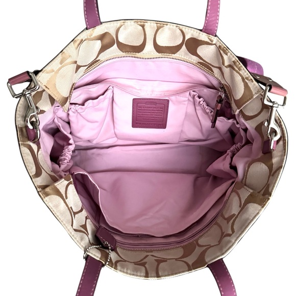Coach Travel Bag Signature Canvas Leather Diaper Bag - Picture 8 of 13